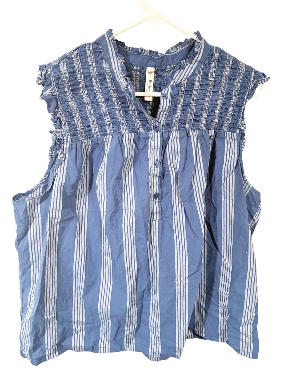Torrid Belle Isle Plus Size Blue Pin Stripe Sleeveless Top Size 2X